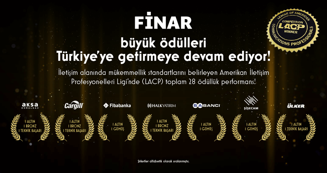 Finar büyük ödülleri Türkiye'ye getirmeye devam ediyor!